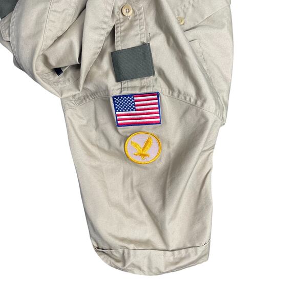 VTG Boy Scouts Button Up Shirt Men Sz S Eagle Scout Patches Tan Alabama USA Gorp - Picture 5 of 6